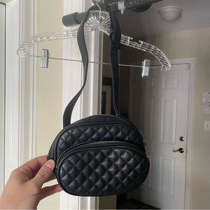 Black faux leather Fanny pack brand new